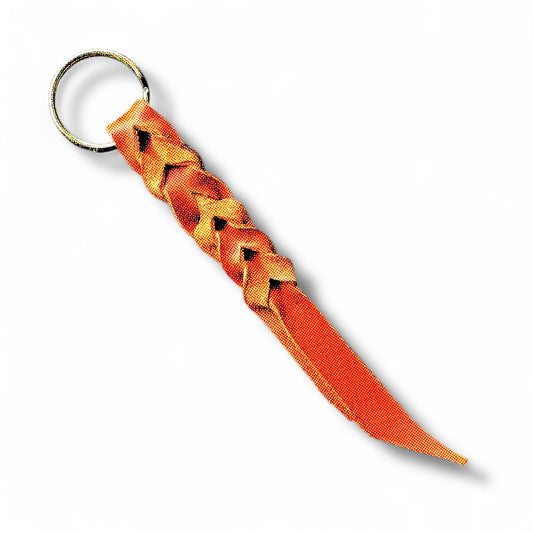 Braided Leather Keychain